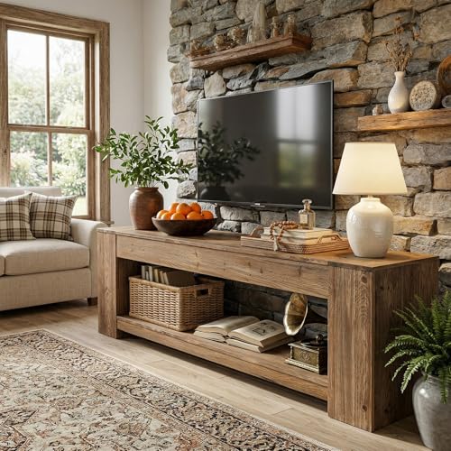 63" Solid Wood TV Stand for TVs up to 75", Farmhouse TV Console, view 8