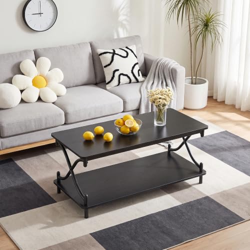 Coffee Table for Living Room with Round Corners Modern Farmhouse Center Table, view 5