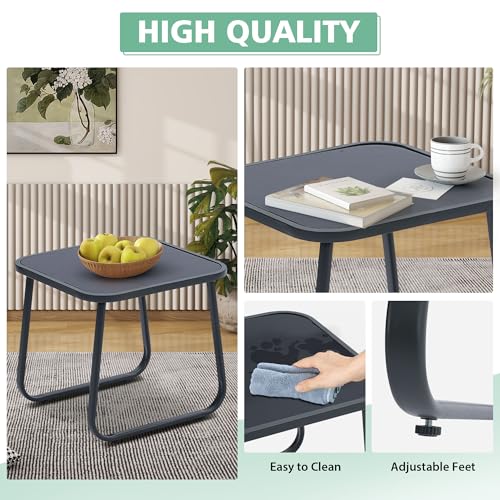 3 Piece Patio Outdoor Furniture Set, Textilene Fabric Patio Conversation Bistro Set with Rocking Bistro Chairs and Table, Small Patio Furniture Set for Backyard, Lawn, Garden, Poolside
