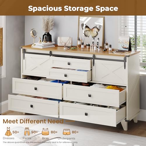 Farmhouse 6 Drawer Dresser for Bedroom, view 5