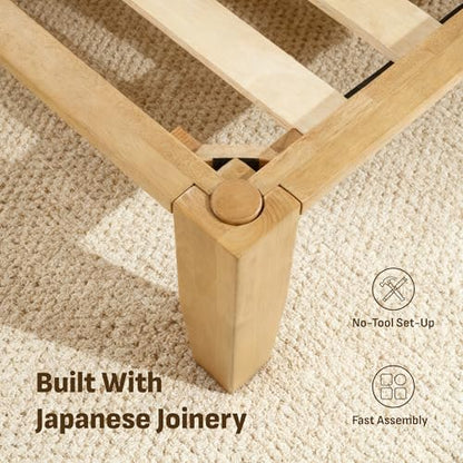Solid Rubberwood Bed Frame with Hidden Storage and USB Ports, view 4