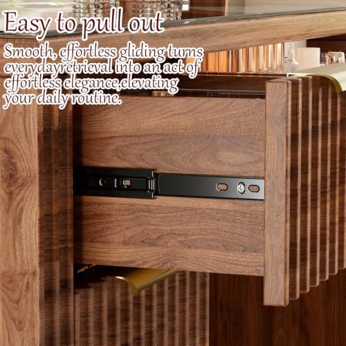 47.2" Fluted Makeup Vanity Desk with Large, 28.7" Mirror and Lights, view 6