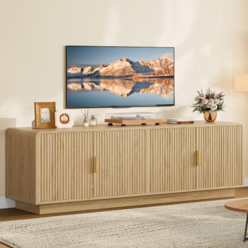 TV Stand for 75 inch TV, Entertainment Center with 2 Adjustable Shelves, view 2