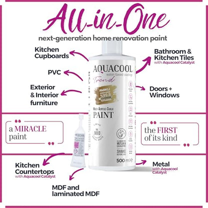 MAC All-in-One Furniture Paint – No Sanding No Primer, Chalk Paint for Cabinets, Wood, Tile & Countertops | Self-Leveling Matte | 16.9 fl oz, 53 sq ft| 1013 Oyster White