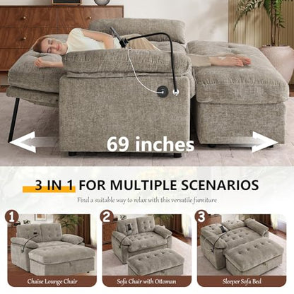 56” Chaise Lounge Chair with Ottoman, view 4