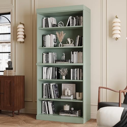 Solid Wood Bookcase, Stackable Modular 6-Tier Bookshelf, 71.5" Tall x 32" Wide, view 2