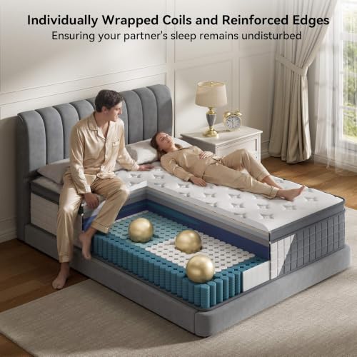 Queen 14 Inch Hybrid Mattress, Medium Firm, 7-Zone Lumbar Support in a Box, view 7
