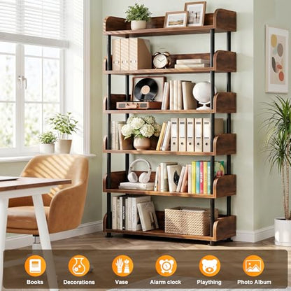 6-Tier Tall Open Bookshelf, view 4