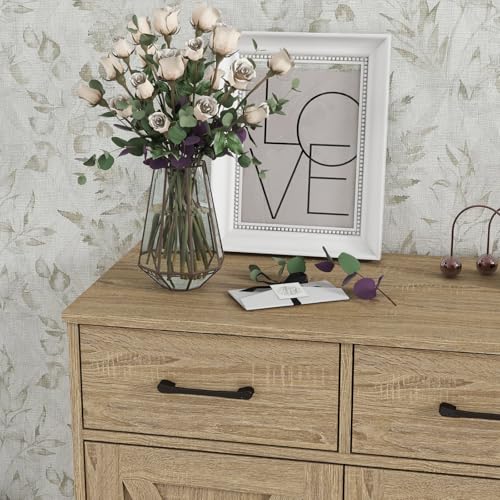 Sideboard 2 Drawers 2 Doors Entryway Storage Cabinet Living Room Organizer Farmhouse Style Wooden Kitchen Cupboard (Nature)