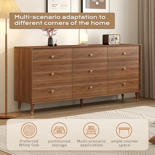 Dresser for Bedroom, 63 Inch 6 Drawer Wooden Chest of Drawers, view 6