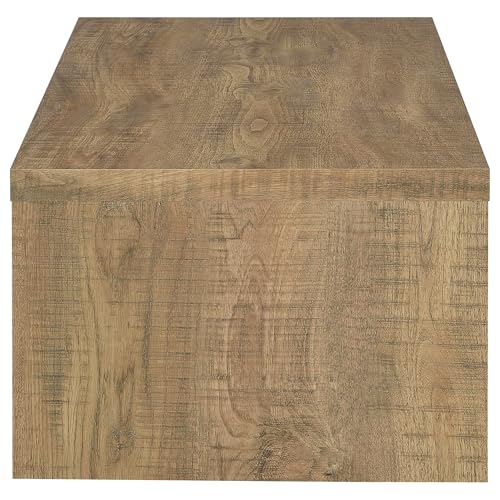 Coaster Home Furnishings Wooden Coffee Table w/ Side Panels & Center Brace, Mango Wood - Modern Rectangular Living Room and Bedroom Furniture for House and Apartment