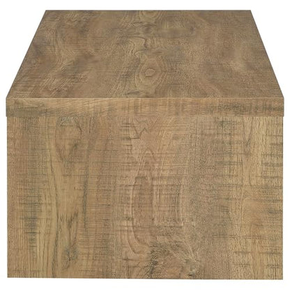 Coaster Home Furnishings Wooden Coffee Table w/ Side Panels & Center Brace, Mango Wood - Modern Rectangular Living Room and Bedroom Furniture for House and Apartment