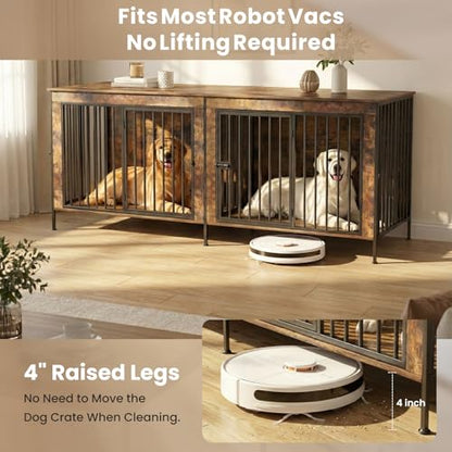 Dog Crate Furniture 78" Heavy Duty for 2 Large Dog, view 4