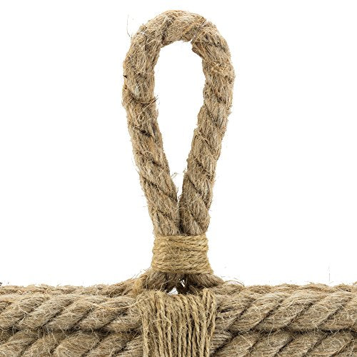 Small Square Rope Mirror for Wall, Light Weight, Rustic Decoration,Tan