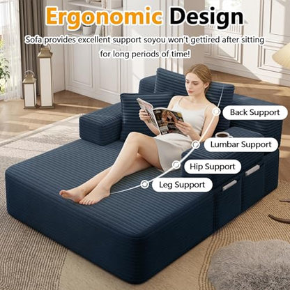 60 Inch Oversized Chaise Lounge Chair Indoor, view 6