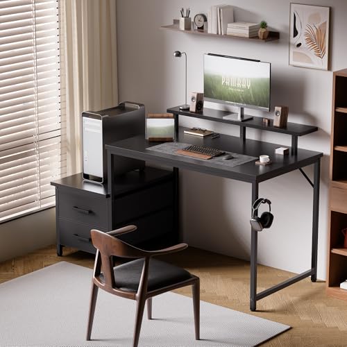 50 Inch Small Computer Desk with Drawers and Storage, view 3
