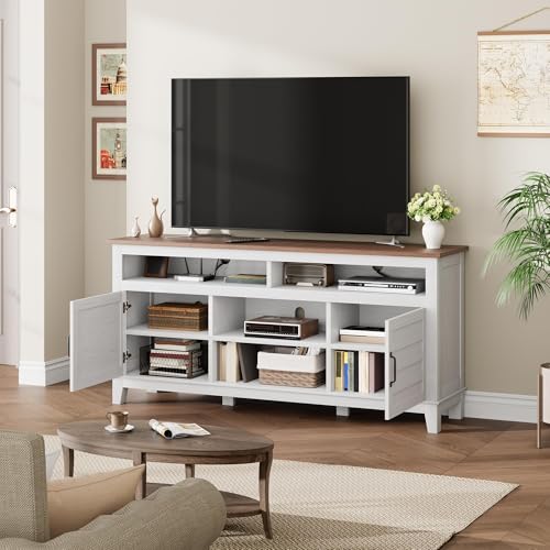 63 Inch TV Stand, Entertainment Center with Adjustable Shelves, view 5