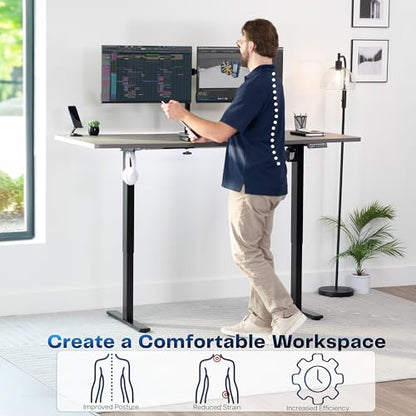 VIVO Electric 71 x 30 in Standing Desk, Memory Height Adjustment, 1B Series, Holds 220 lbs, Dark Gray Top Black Frame, DESK-KIT-1B7G