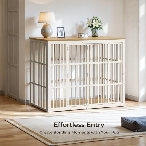 54" Taller Dog Crate Furniture for Great Dane, Natural Beech, view 4