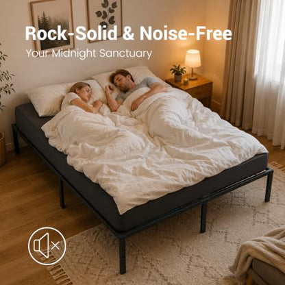Queen Metal Bed Frame with Storage and Support Legs, view 6