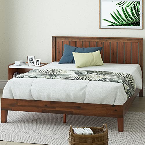 Zinus Vivek Deluxe Wood Platform Bed Frame with Headboard, King, view 2