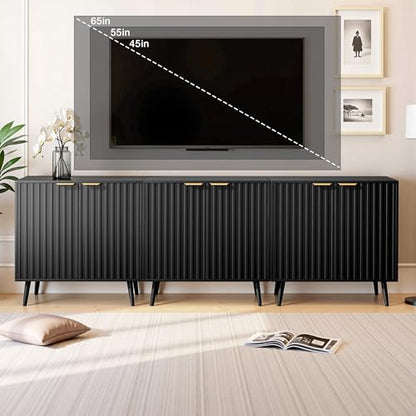 Fluted Storage Cabinet, Buffet Cabinet with Storage, view 8