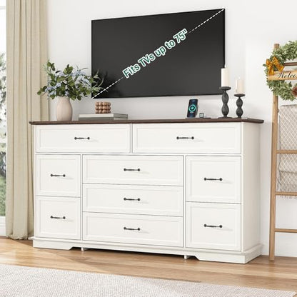 Farmhouse 9 Drawer Dresser for Bedroom, view 7