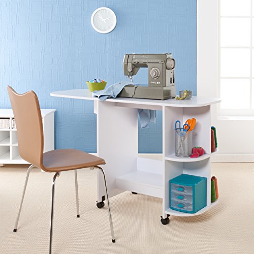 Sewing Table - White - Transitional Design, Solid Wood - Ideal for Living Room, Bedroom (OC9665)