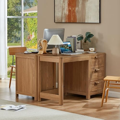 48-Inch Farmhouse Home Office Desk with 3 Drawers,Brown, view 7