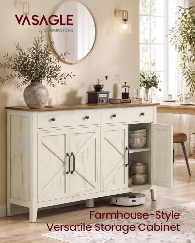 Farmhouse Buffet Cabinet, Coffee Bar with 2 Drawers, view 4