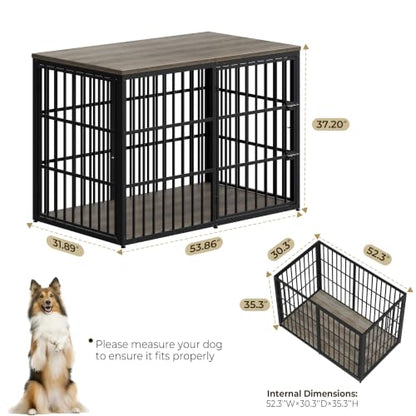 54'' XXXL Dog Crate Furniture with 3 Doors for Large Dogs, view 8