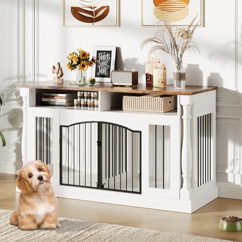 63 Inch Double Dog Crate TV Stand, view 3