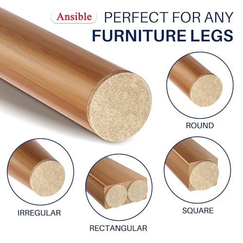 60 PCS Felt Furniture Pads 1", Felt Pads for Chair Leg Floor Protectors for Hardwood Floors Round (Beige)