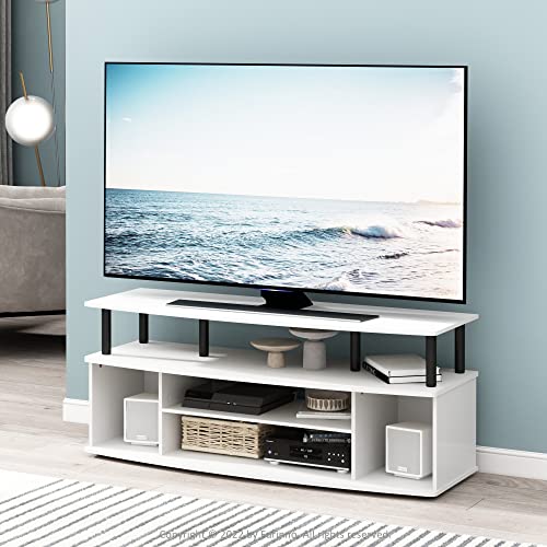 Jaya 4-Tier TV Stand for TV up to 55 Inch, White, view 3