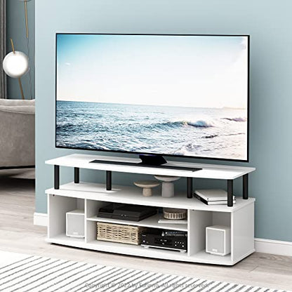 Jaya 4-Tier TV Stand for TV up to 55 Inch, White, view 3