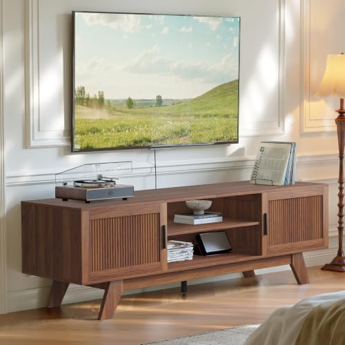 59.5" Fluted TV Stands for 65 Inch TV, Mid Century Modern, view 4