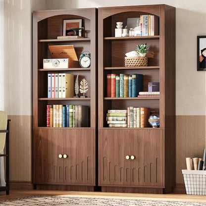 Book Shelf and Bookcases with Doors & Cabinet, Walnut Brown, view 6