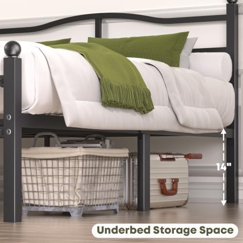 14 Inch Full Bed Frame with Headboard and Footboard, view 4