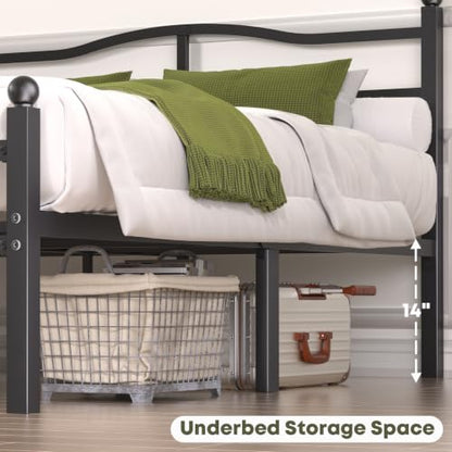 14 Inch Full Bed Frame with Headboard and Footboard, view 4