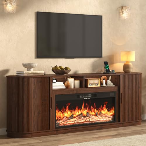 85.6" Fireplace TV Stand for TV Up to 90", view 2