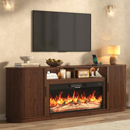 85.6" Fireplace TV Stand for TV Up to 90", view 2