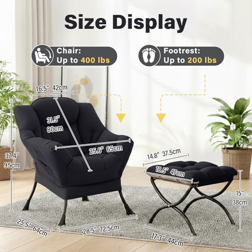 Lazy Chair with Ottoman Comfortable Living Room Setup, view 4