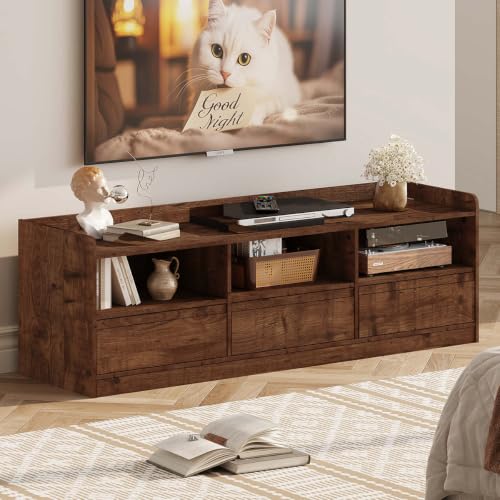 Farmhouse TV Stand for 55/60/65 Inch TVs, Entertainment Center with Storage, view 6