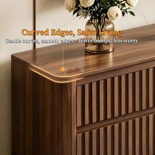 86.61" Mid Century Modern TV Stand for TVs up to 85"(Walnut), view 6