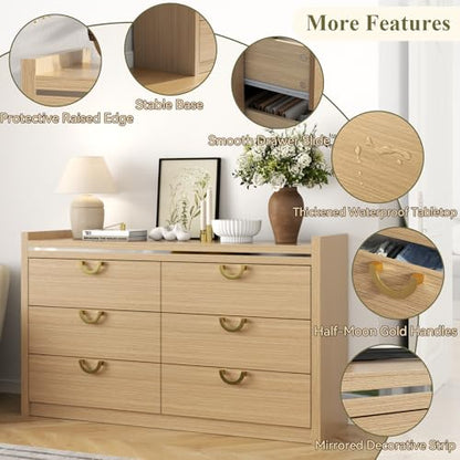 6 Drawer Dresser for Bedroom, view 7