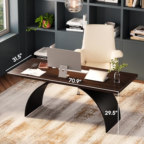 70.9" Industrial Style Desk, Office Writing Desk Walnut Desk Modern Computer Desk Home & Office Furniture
