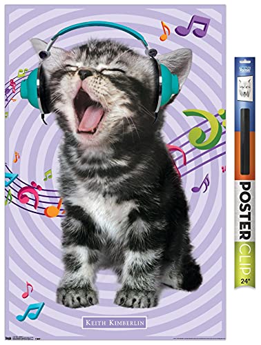 Keith Kimberlin - Kitten - Singing Wall Poster, 22.375" x 34", Premium Poster & Clip Bundle