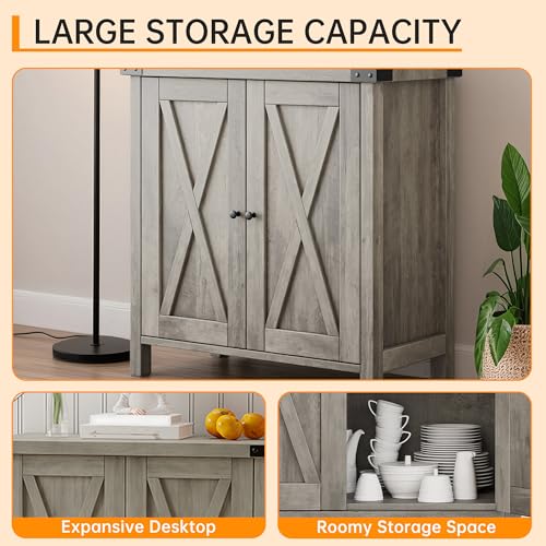 GAOMON Farmhouse Sideboard Buffet Cabinet with Storage, view 4