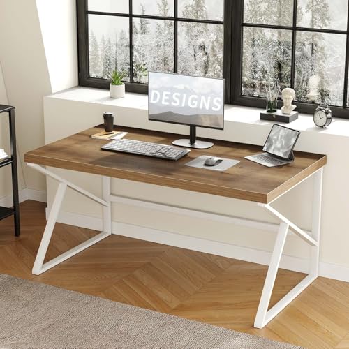 Farmhouse Desk Computer Table, Modern Home Office Desk, Student Desk for Bedroom, view 2