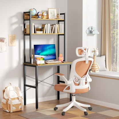 Small Desk with Shelves, Computer Desk with Hutch, 31", view 3